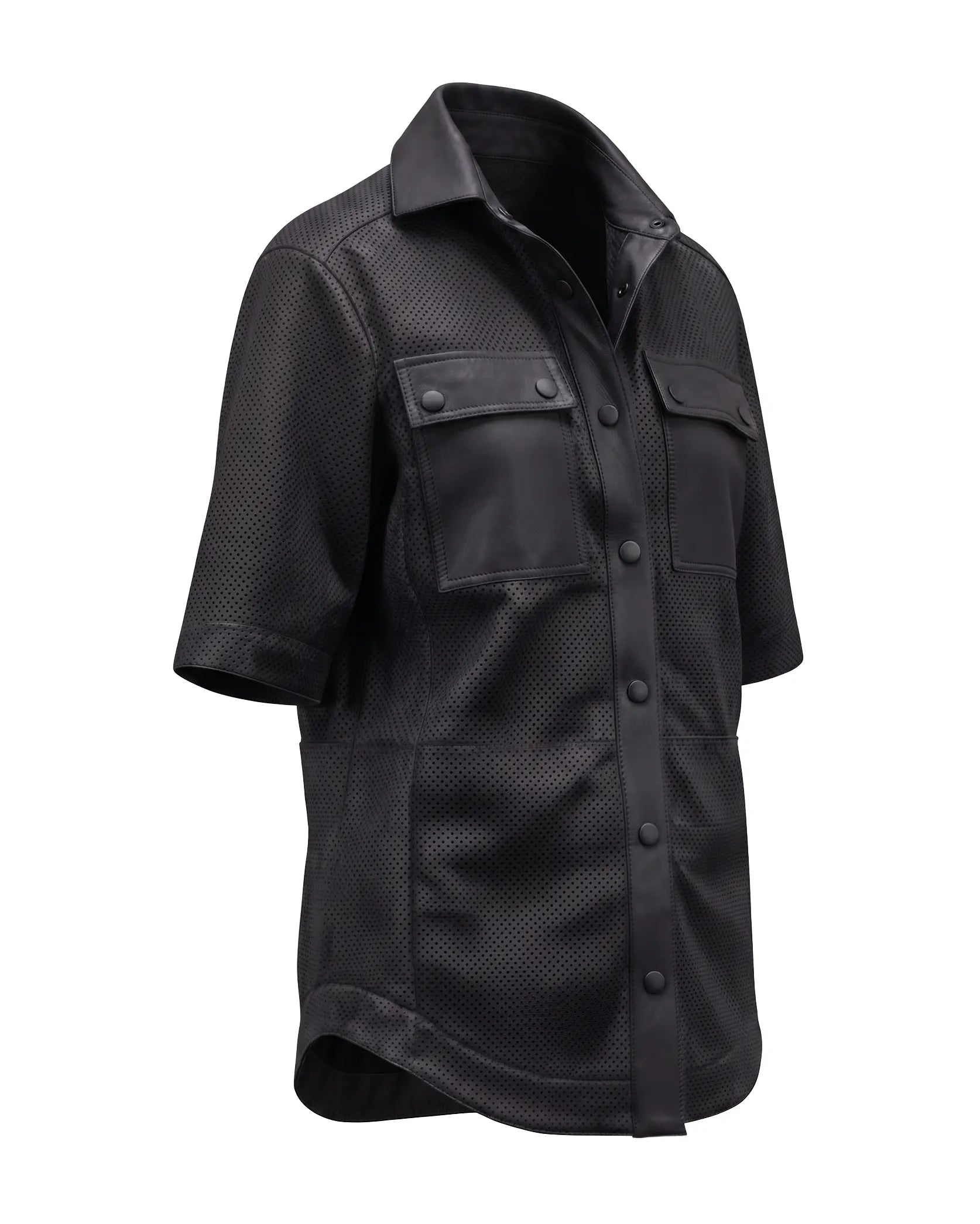 Camisa cuero mujer negra