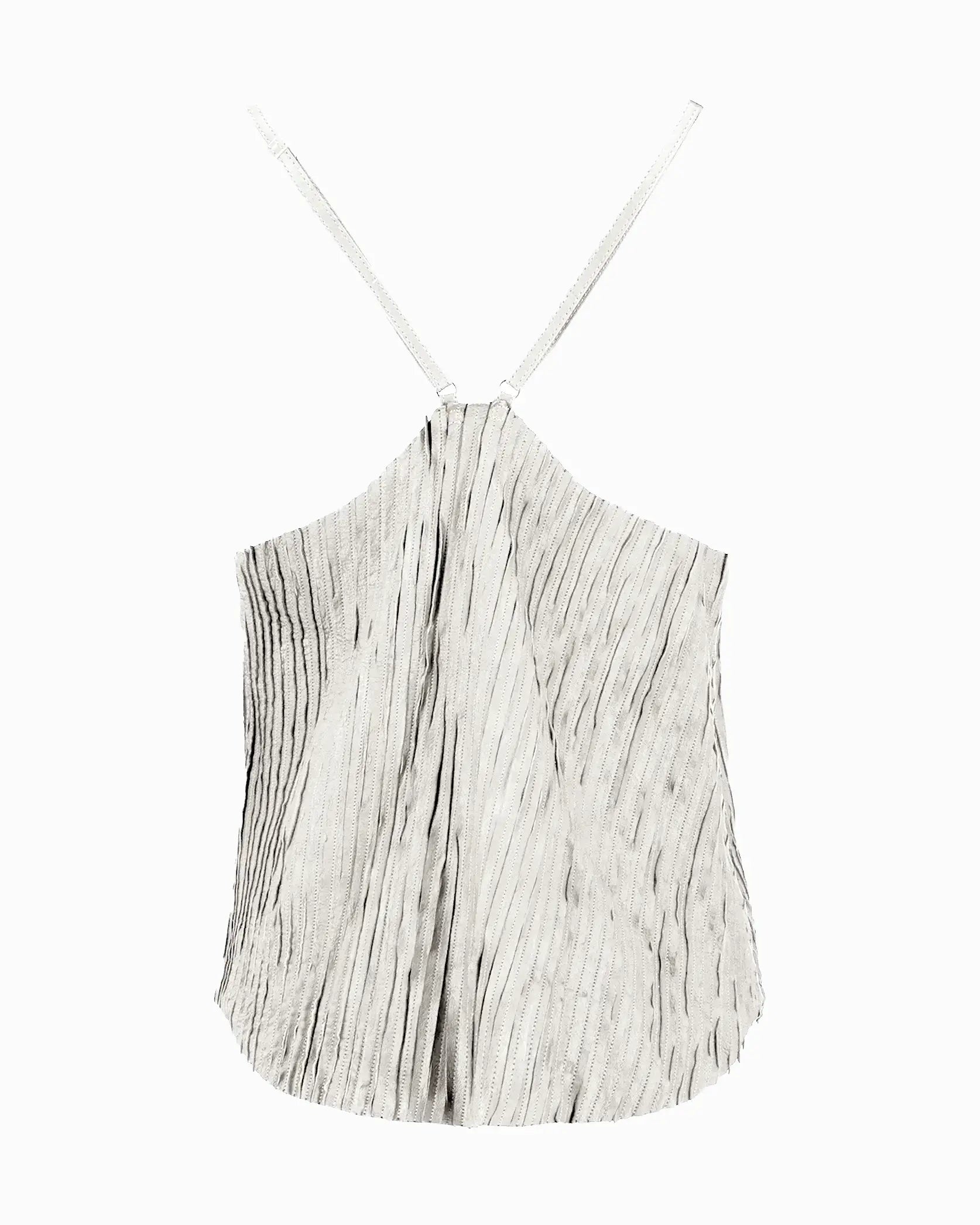 Blusa de piel color hueso Indiferente Fashion con espalda