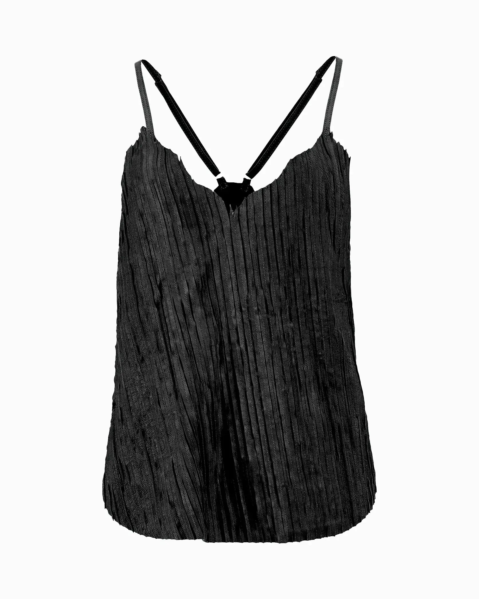 Camisola negra Indiferente Fashion de cuero para mujer Camisola negra de cuero para dama | Rivera Color#Negro