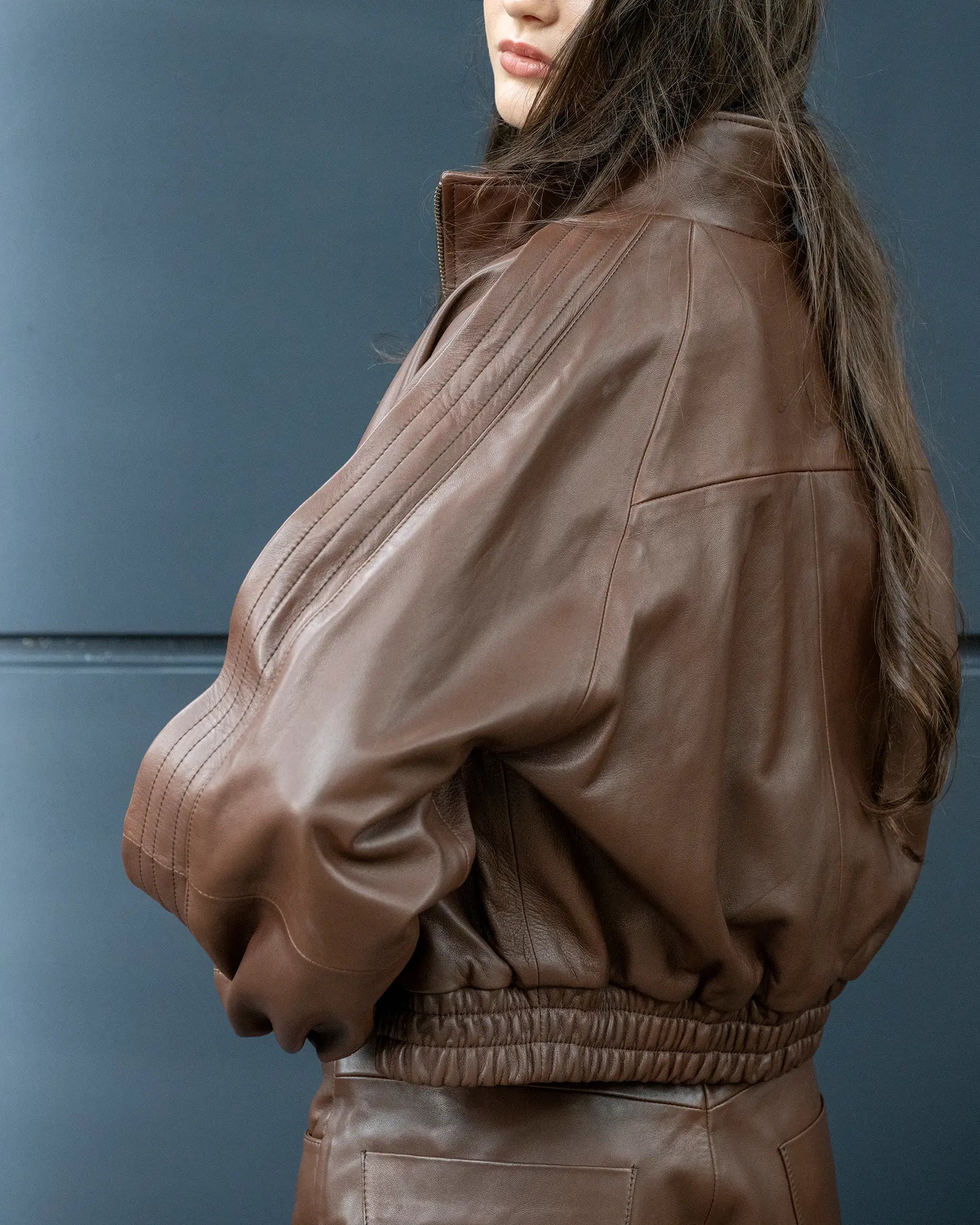 Chamarra de piel bomber mujer | Sahara