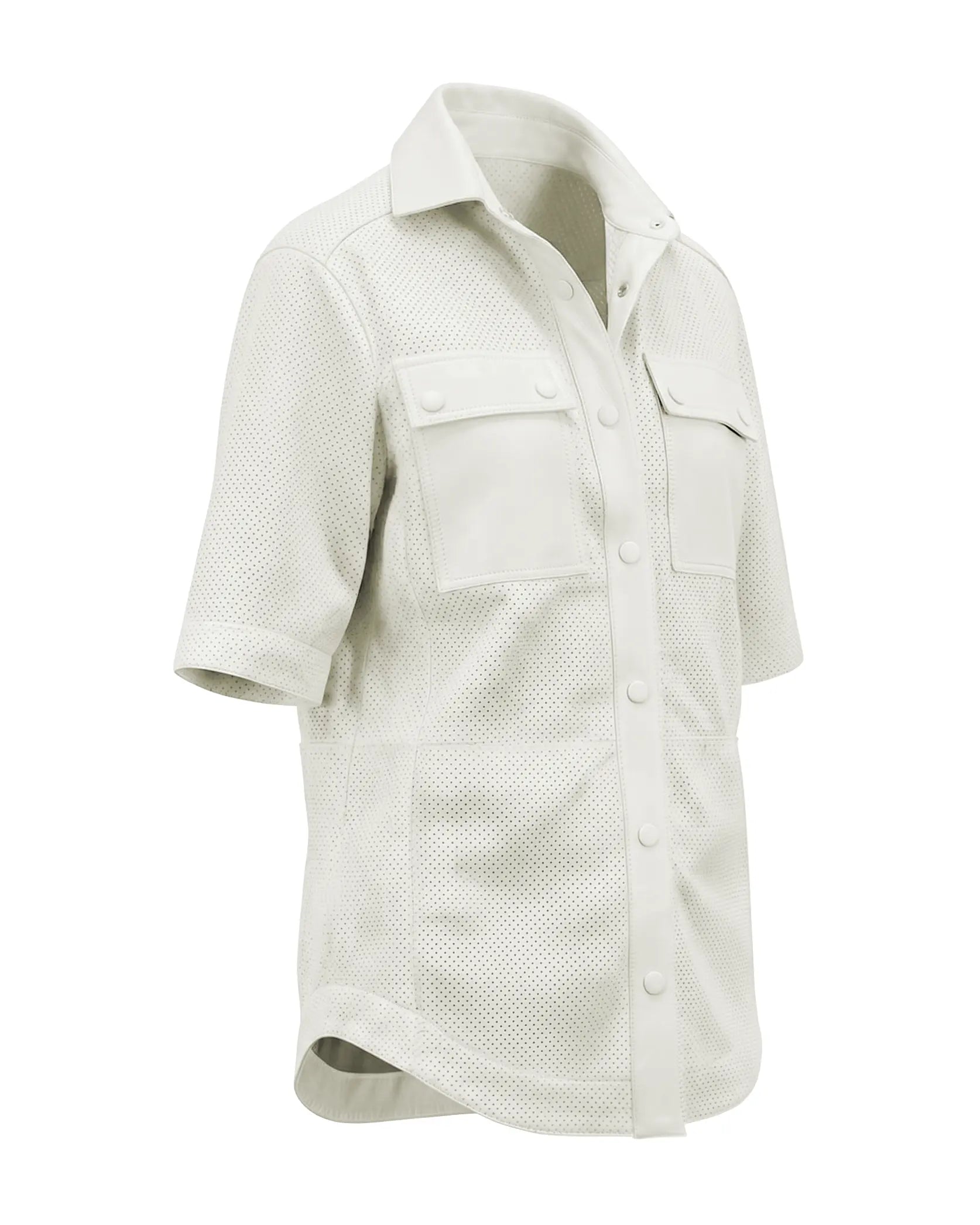 camisa cuero mujer blanca
