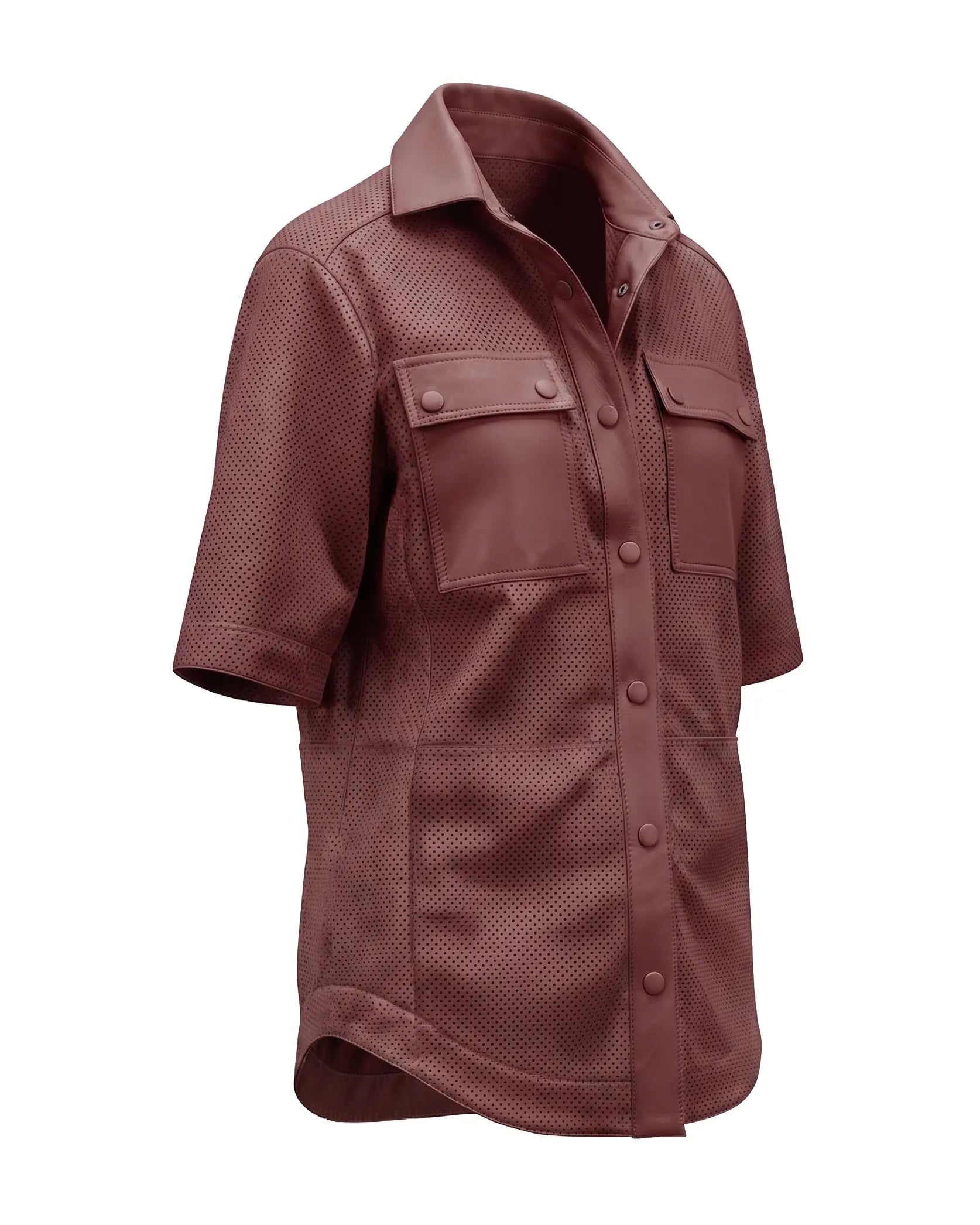 Camisa cuero color vino