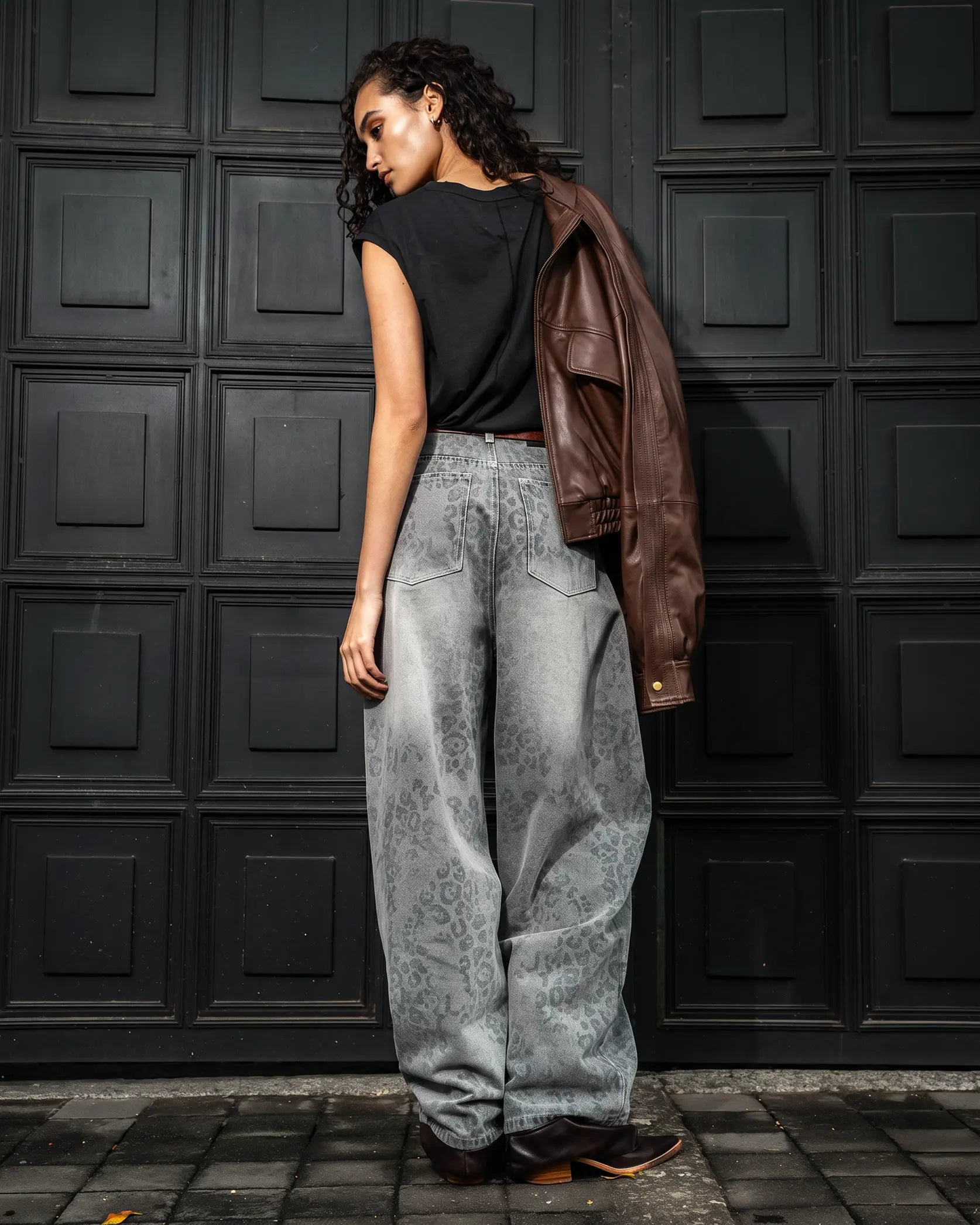 Jeans Mujer wide leg animal print | Leopardo