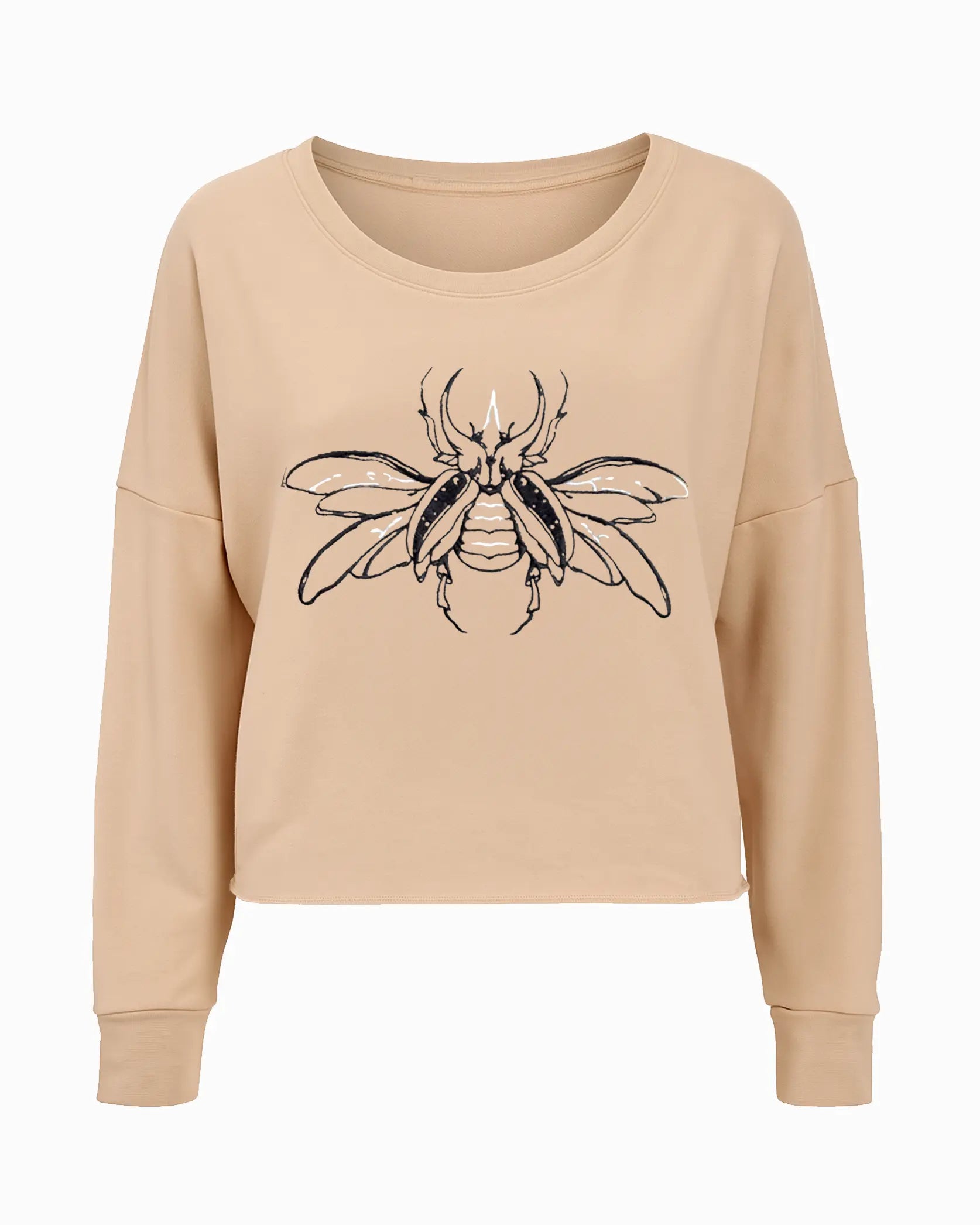 Sweat Crop Oversized Beige | Escarabajo Bordado