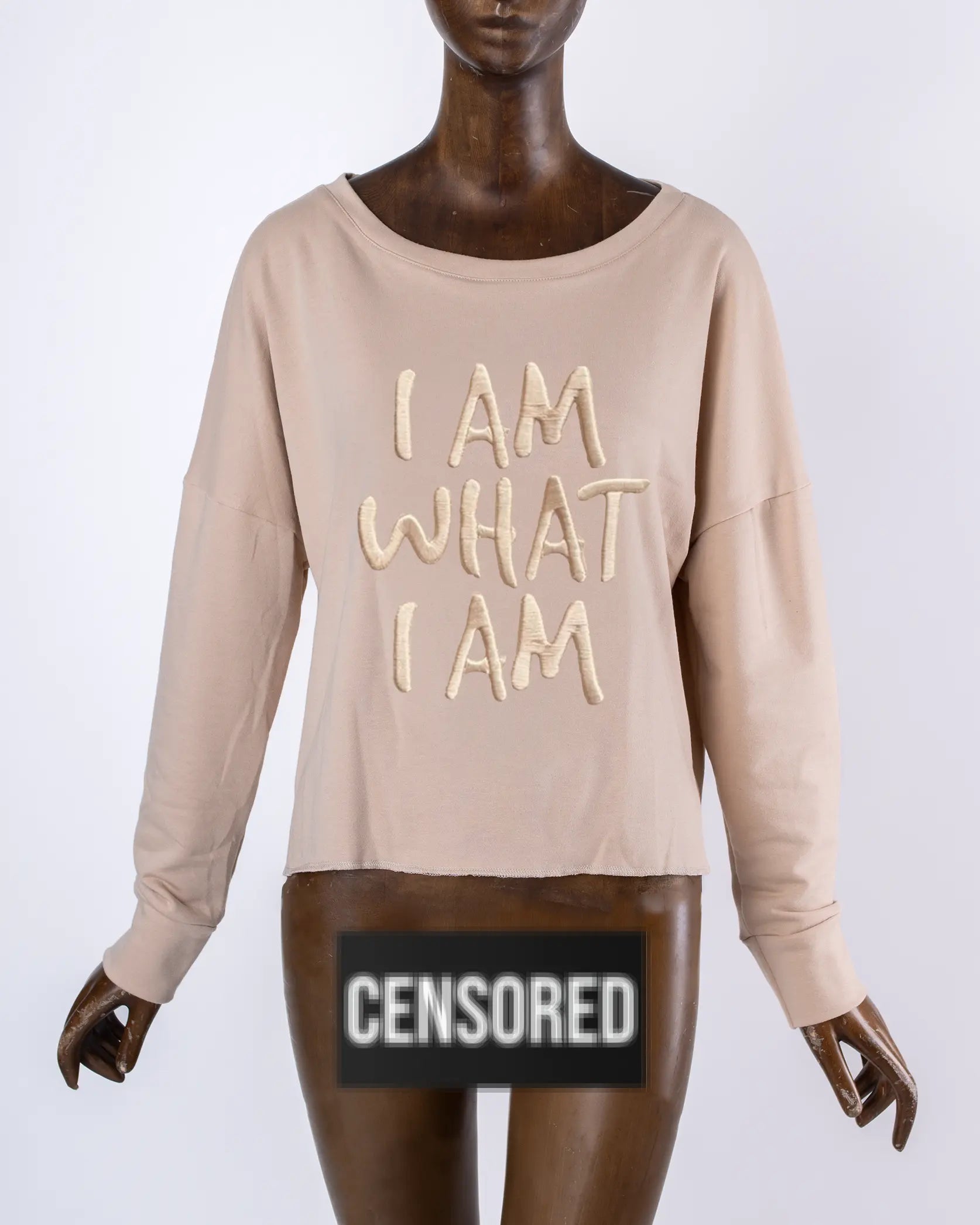 Sweat crop monocromática beige | I Am What I Am