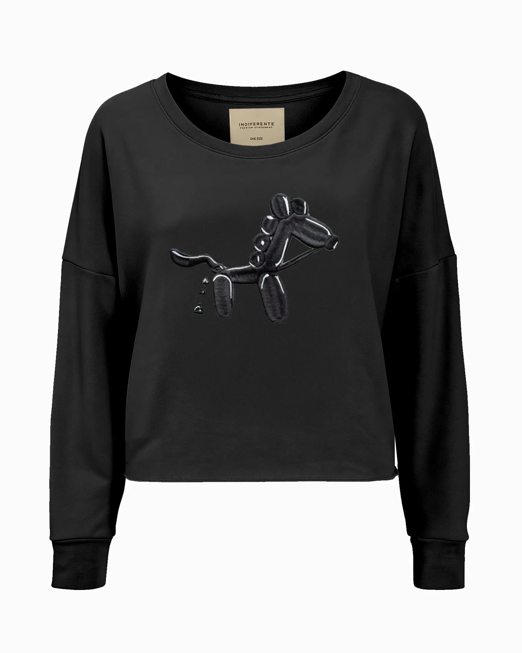 Sweat crop negra caballo de globos | Pooping