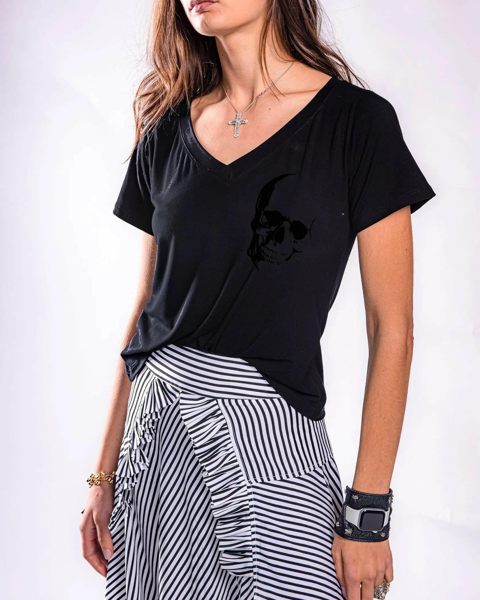 Camiseta Negra Skully Mini In-Diferente