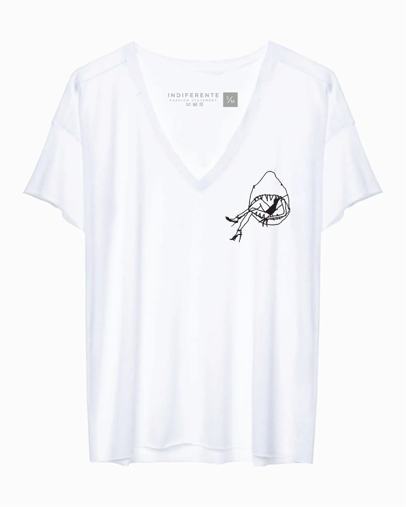 Playera estampada tiburón In-Diferente  Fashion