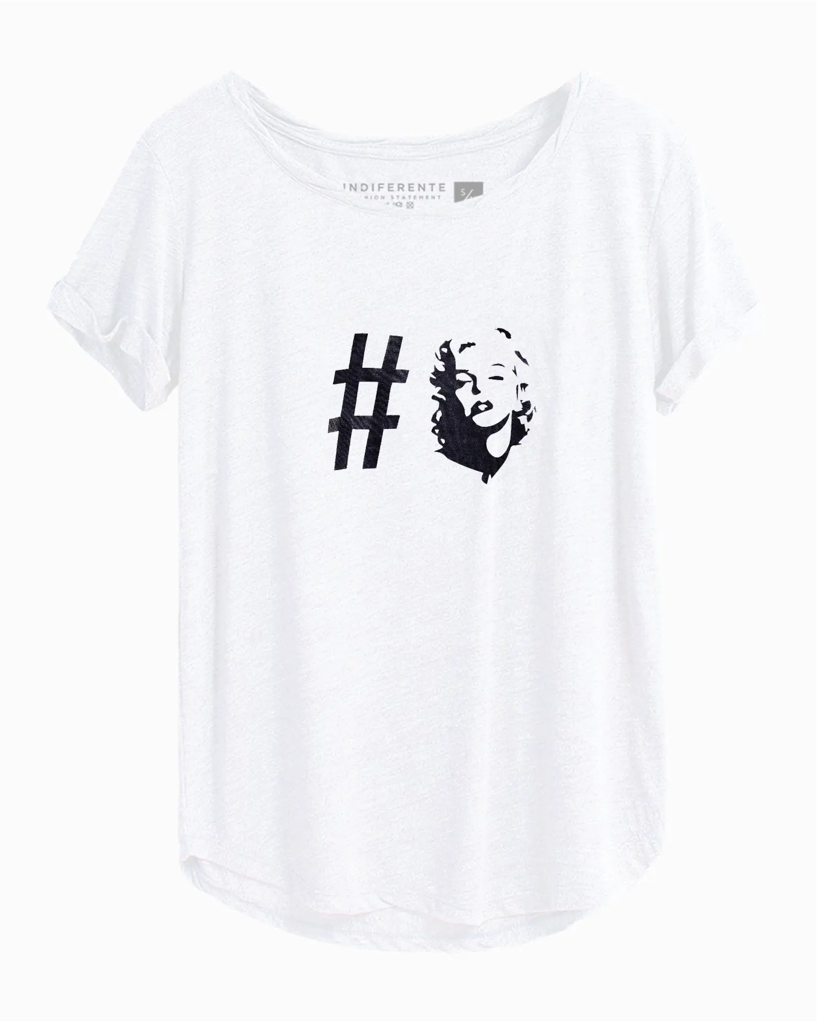 Playera blanca estampada Marilyn Monroe Indiferente Fashion