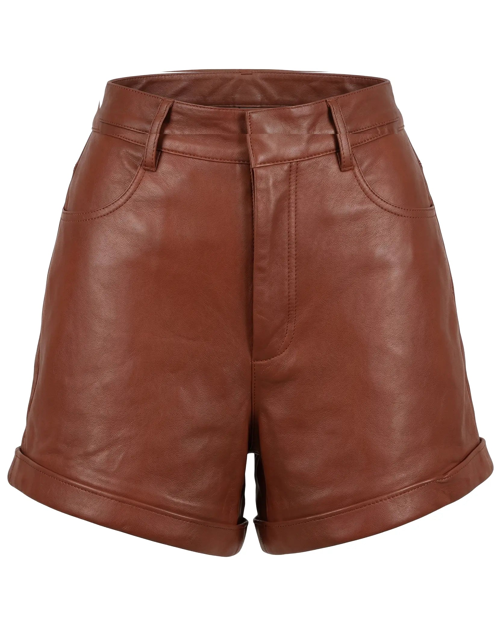 shorts de piel mujer ladrillo